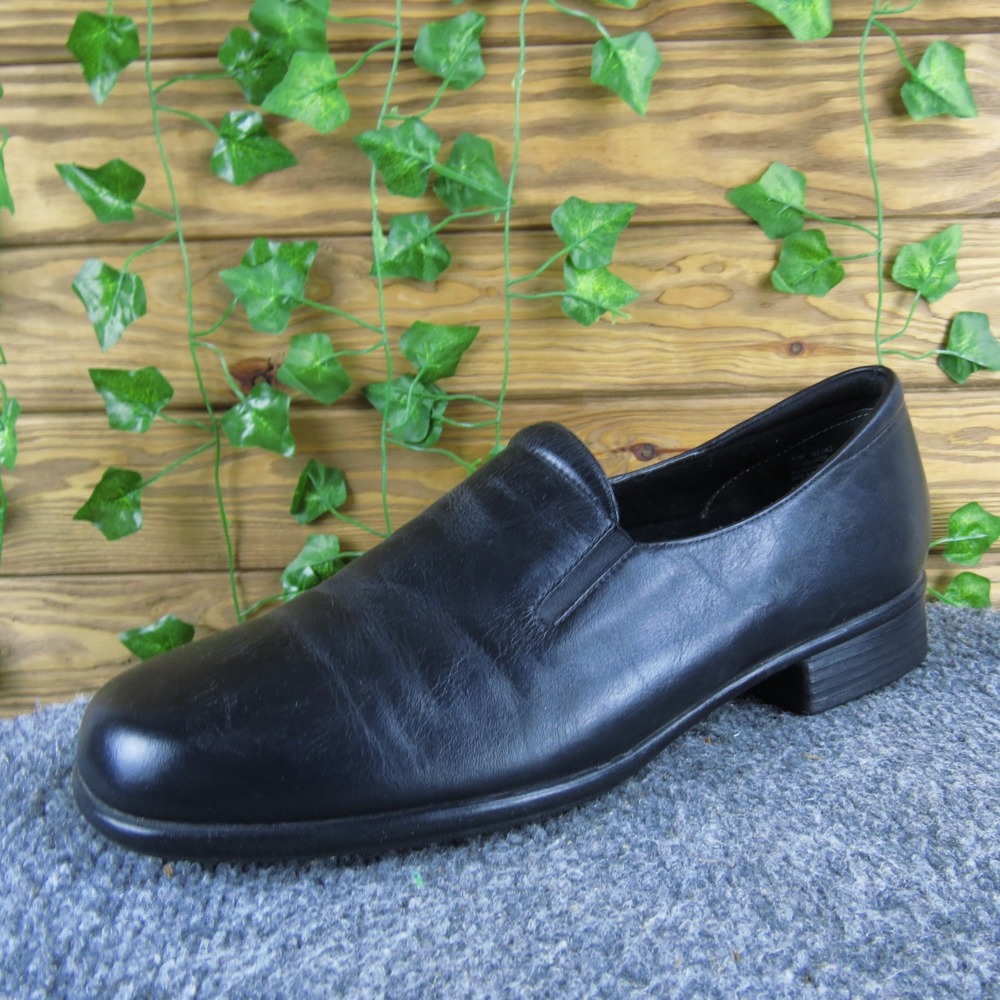 I Love‎ Comfort Women's 10 Black Leather Slip-On Loafers Low Heel Dress Shoes